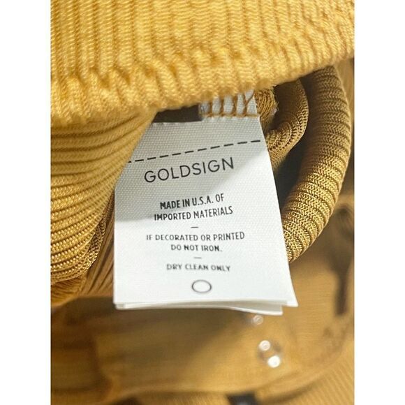 Goldsign The Rib Deep Bodysuit NWT Long Sleeve‎ Golden Yellow Ochre Small - Picture 11 of 16